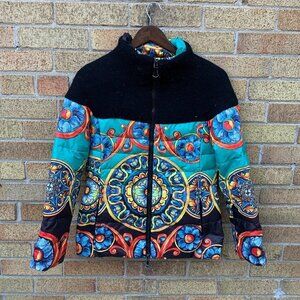 Vintage Moncler Multicolor Printed Piumi Down Jacket Size 3